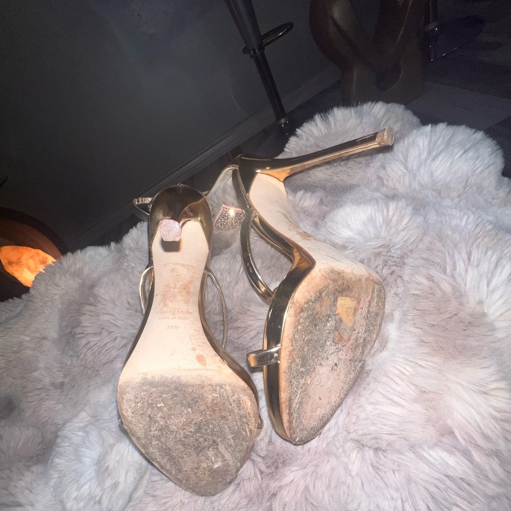 Giuseppe Zanotti Rose Gold Harmony Love Sandals Swarovski Hearts, 38.5/8 - Picture 12 of 17